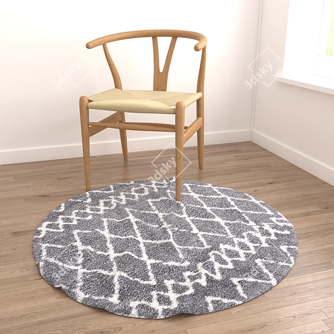 Stylish Set of 6 Round Rugs 3D model image 2