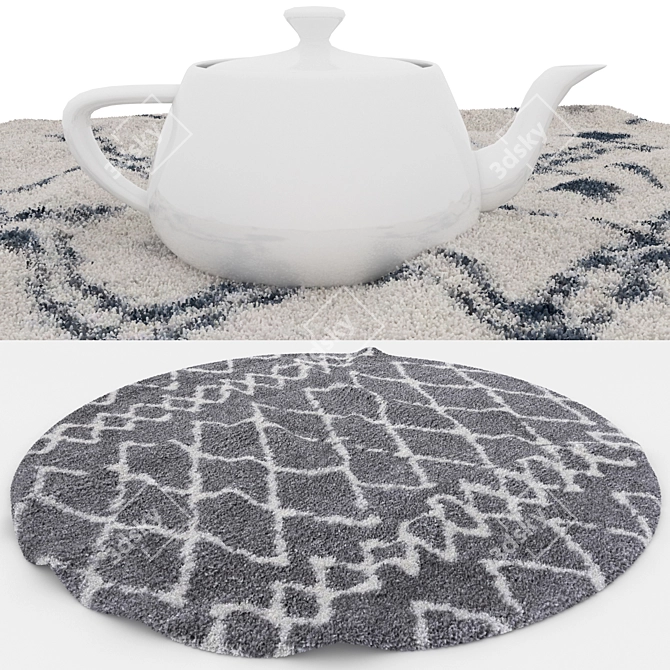 Stylish Set of 6 Round Rugs 3D model image 3