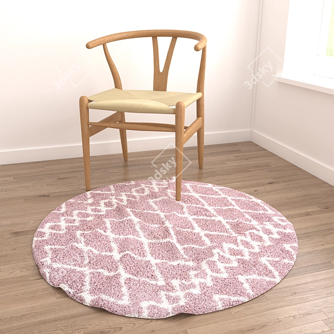 Stylish Set of 6 Round Rugs 3D model image 5