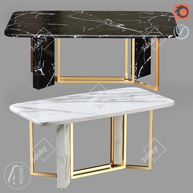 Marble MClassic Table: Stylish & Durable 3D model image 1