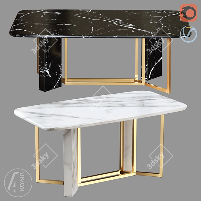 Marble MClassic Table: Stylish & Durable 3D model image 3