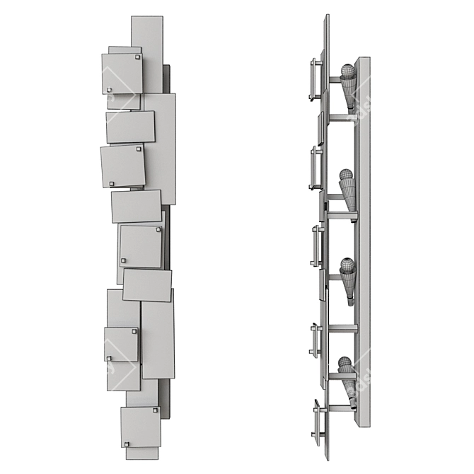 Modernist Gallery Glustin Sconces: Sleek Design Duo 3D model image 3