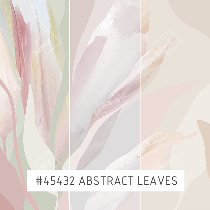 Abstract Leaves Eco Wallpapers by Creativille 3D model image 1