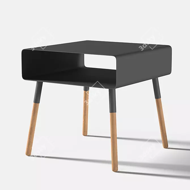 Sleek Black Coffee Table by Yamazaki 3D model image 1