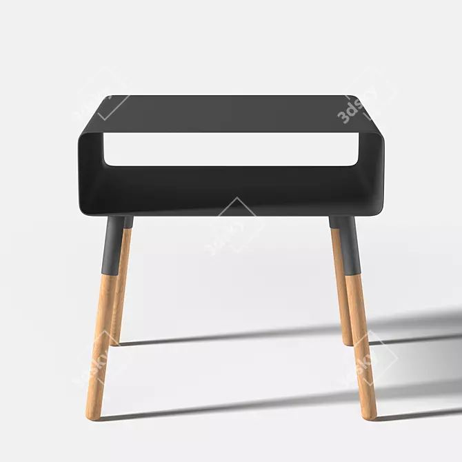 Sleek Black Coffee Table by Yamazaki 3D model image 2