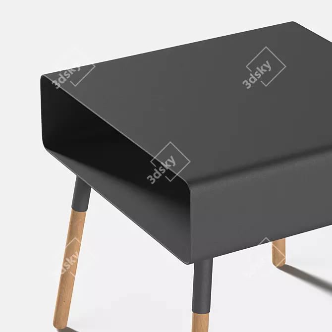 Sleek Black Coffee Table by Yamazaki 3D model image 3