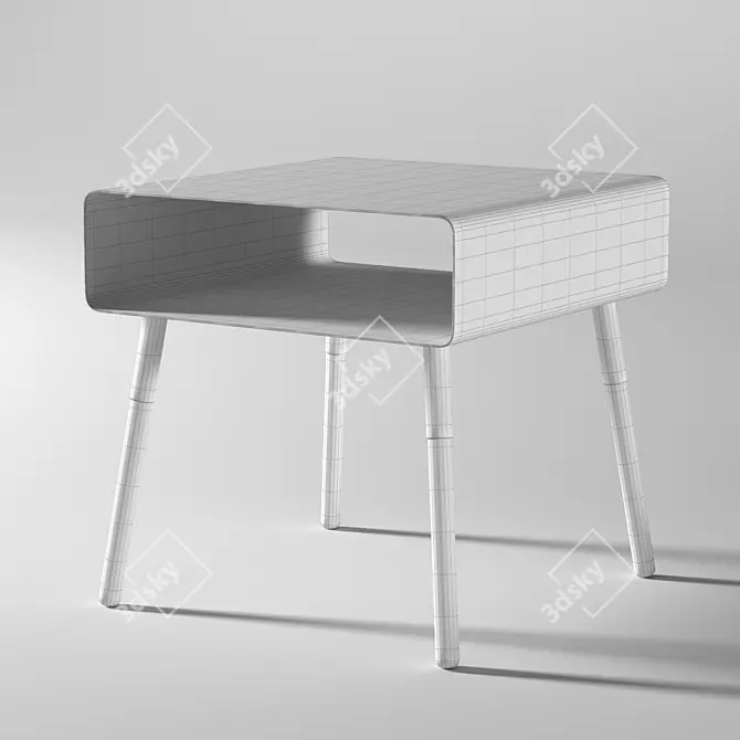 Sleek Black Coffee Table by Yamazaki 3D model image 4