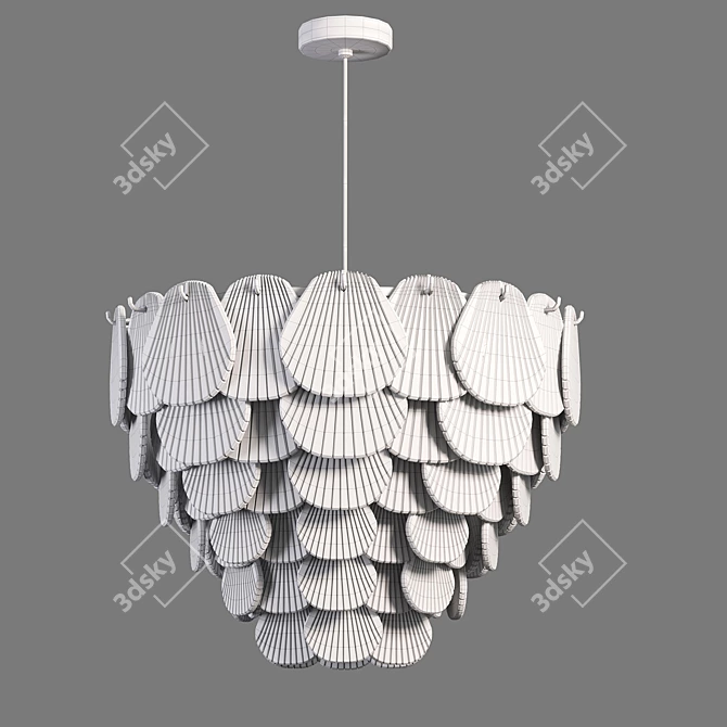 Elegant Shell Chandelier 3D model image 2