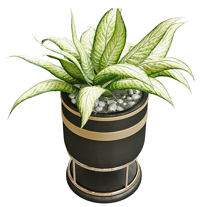 Elegant Greenery in Vase 3D model image 5