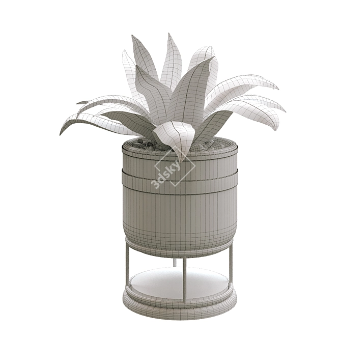 Elegant Greenery in Vase 3D model image 6