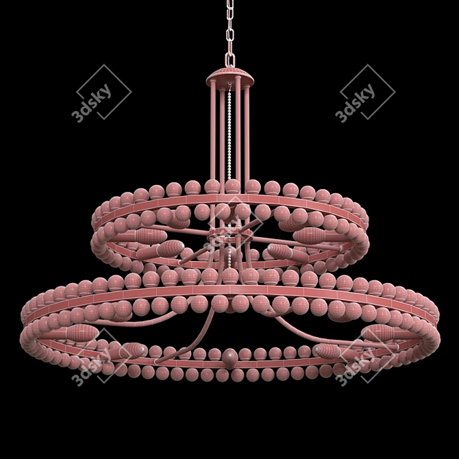 Glamorous Clover 16-Light Chandelier 3D model image 2