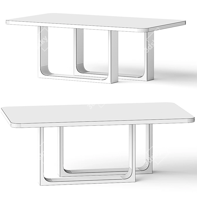 Versatile CB2 Dining Table: Stylish and Functional 3D model image 2