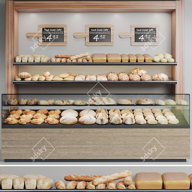 Artisan Delights: Bread, Pastries, Baguettes 3D model image 1