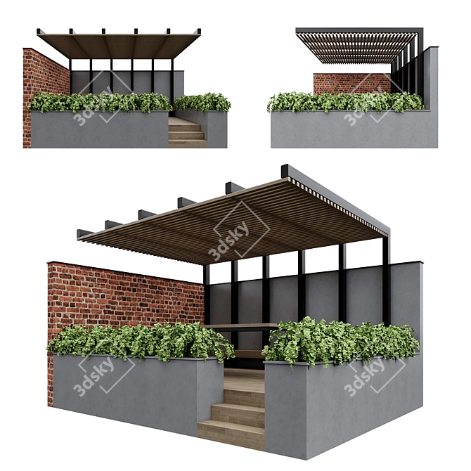 Versatile Outdoor Pergola: Pergola_02 3D model image 2