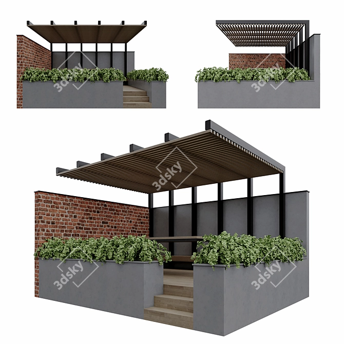 Versatile Outdoor Pergola: Pergola_02 3D model image 5