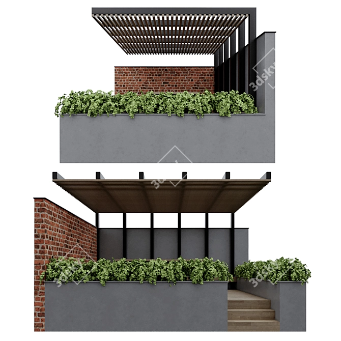 Versatile Outdoor Pergola: Pergola_02 3D model image 9