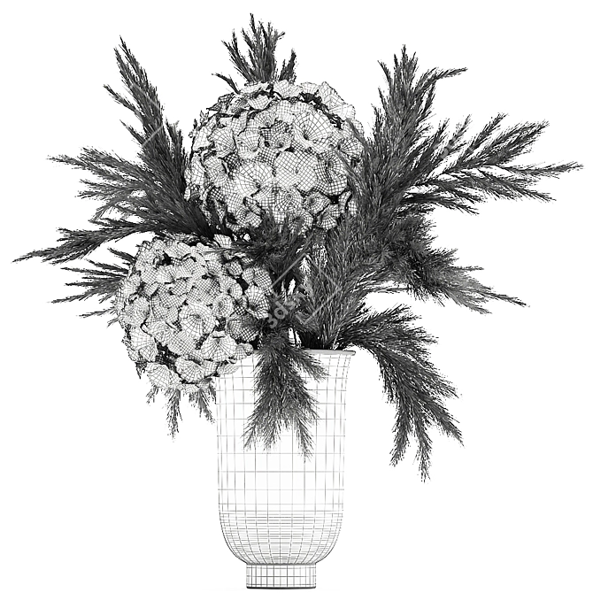 Elegant Dry Floral Bouquet in Menu Cyclades Vase 3D model image 5