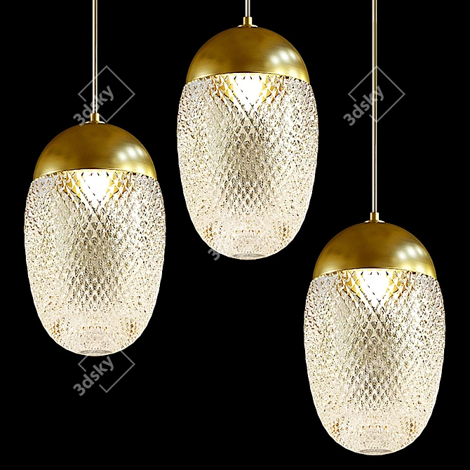 Elegant Gold Pendant Lamp - Lampatron Enterprise 3D model image 1