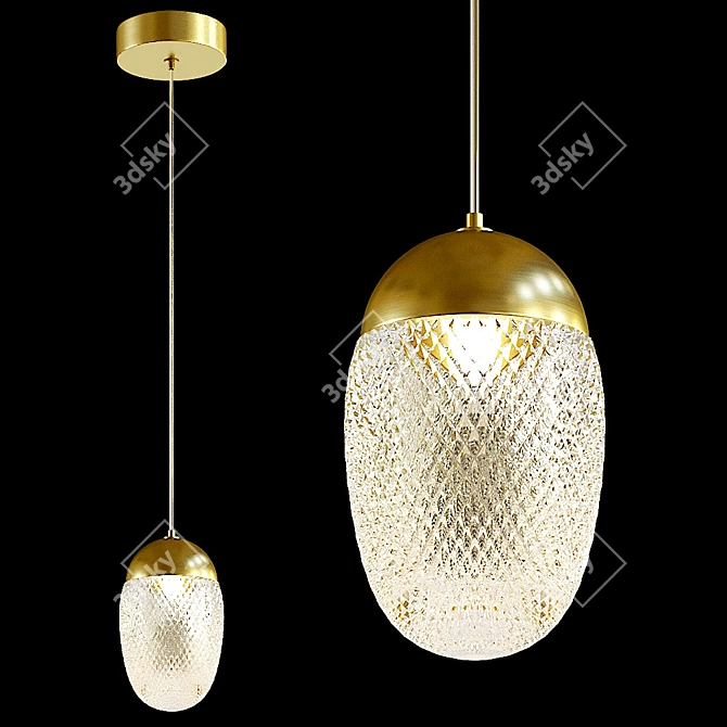 Elegant Gold Pendant Lamp - Lampatron Enterprise 3D model image 2