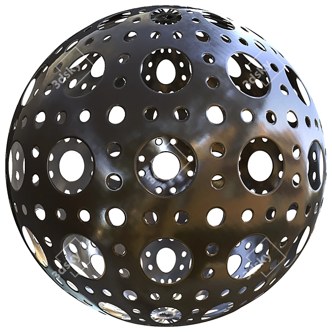 Metallic Patterned Aluminum 15 3D model image 1