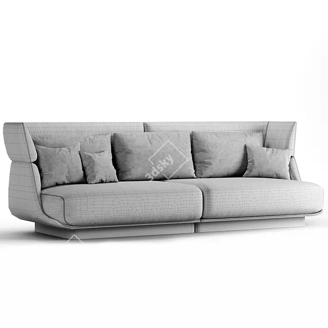 Luxury Lancaster Sofa by Bentley 3D model image 7