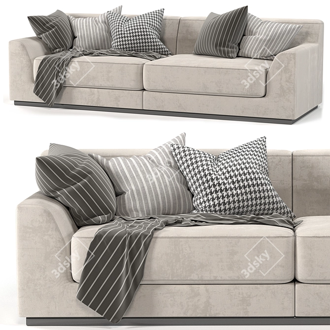 minotti Double Sofa: Elegant and Functional 3D model image 1