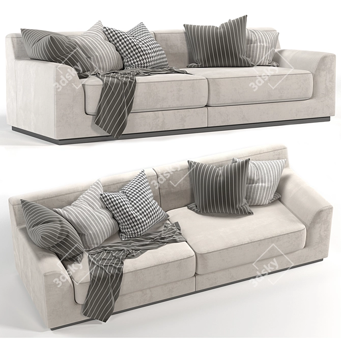 minotti Double Sofa: Elegant and Functional 3D model image 2