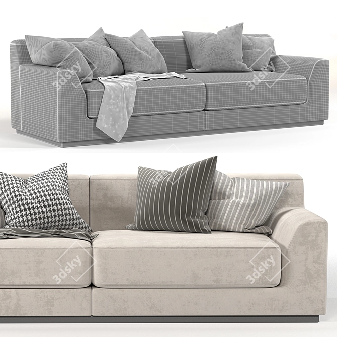 minotti Double Sofa: Elegant and Functional 3D model image 3