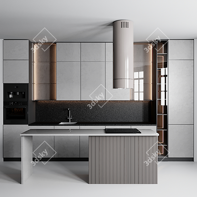 Modern Kitchen 3D Model 3D model image 1