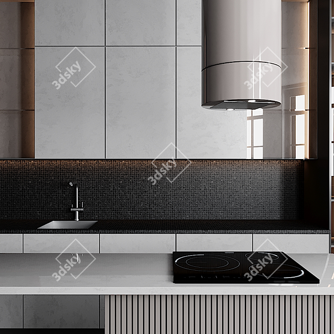 Modern Kitchen 3D Model 3D model image 3