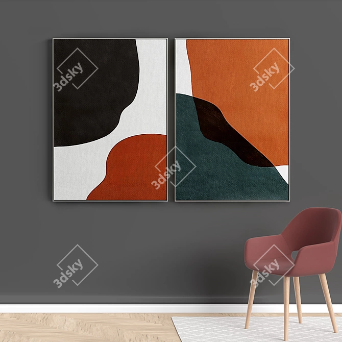 Modern Abstract Photo Frame Set 3D model image 5