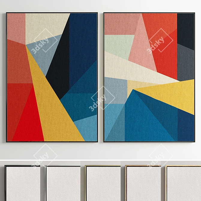 Modern Abstract Frame Set 3D model image 1