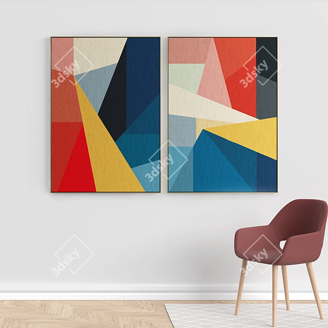 Modern Abstract Frame Set 3D model image 5