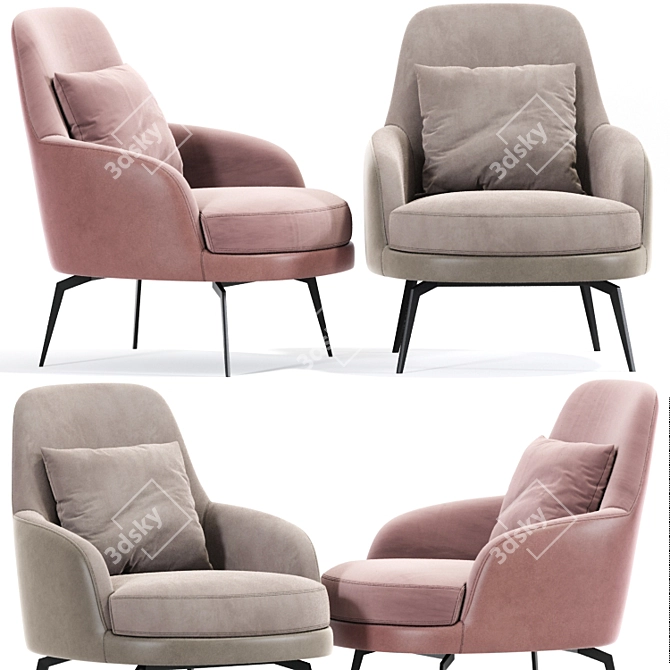 Lecomfort Lounge Armchair: Ultimate Comfort 3D model image 3