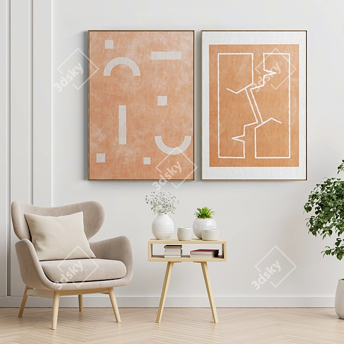 Minimalist Abstract Frame Set 3D model image 2