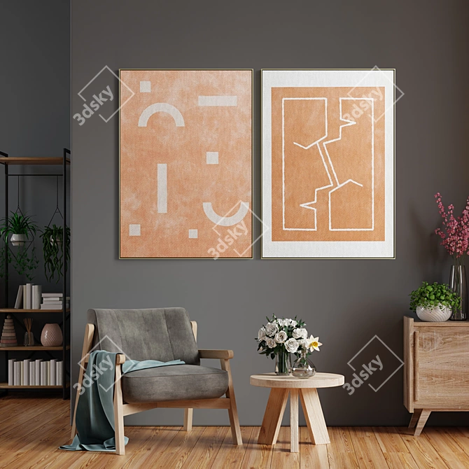 Minimalist Abstract Frame Set 3D model image 4