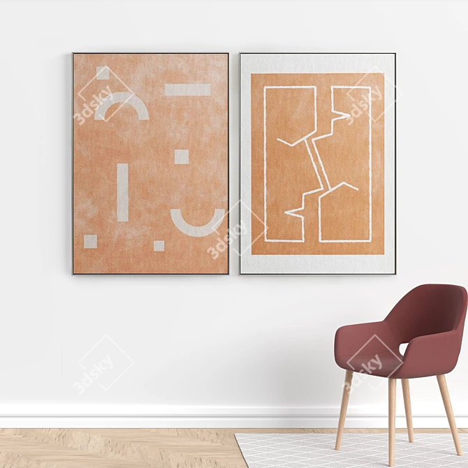 Minimalist Abstract Frame Set 3D model image 5