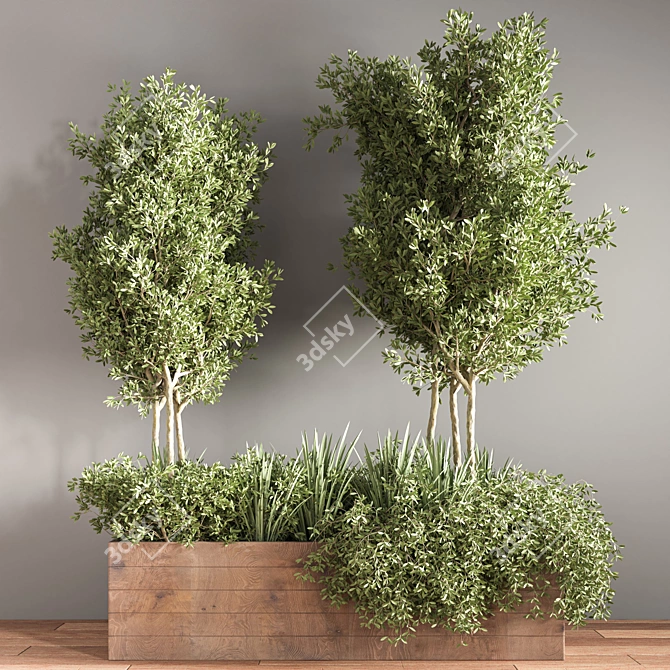 Sleek Indoor Plant Stand 24 3D model image 1