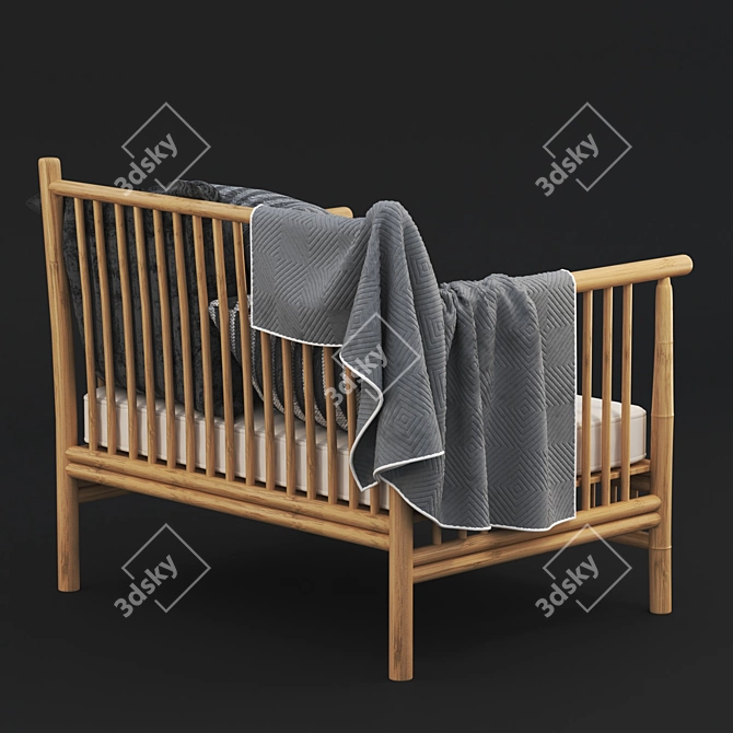 Elegant Bamboo Armchair: Exotan Elegance 3D model image 5