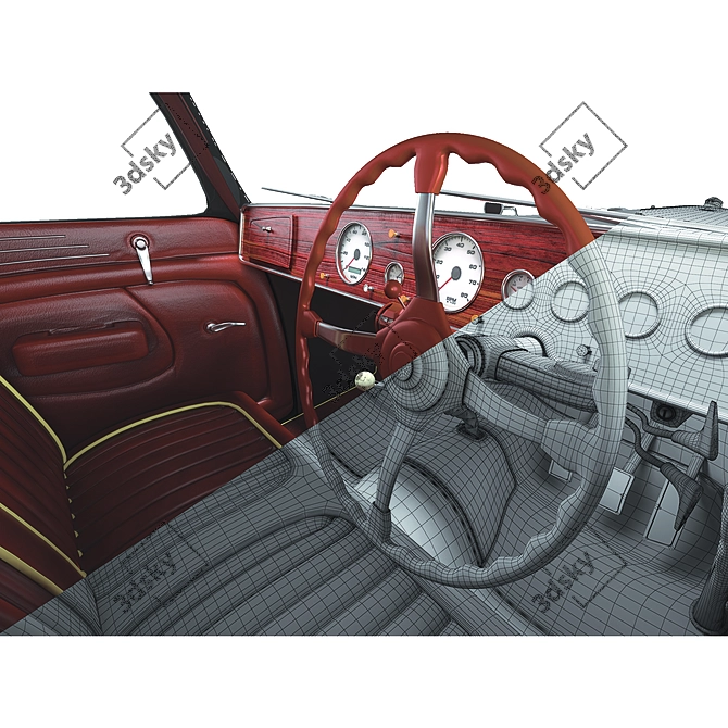 Vintage 1938 Delahaye Sedan: Exquisite Detailing 3D model image 3