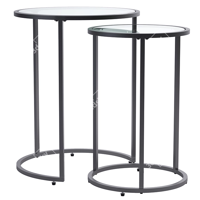 Modern Round Nesting End Tables 3D model image 1