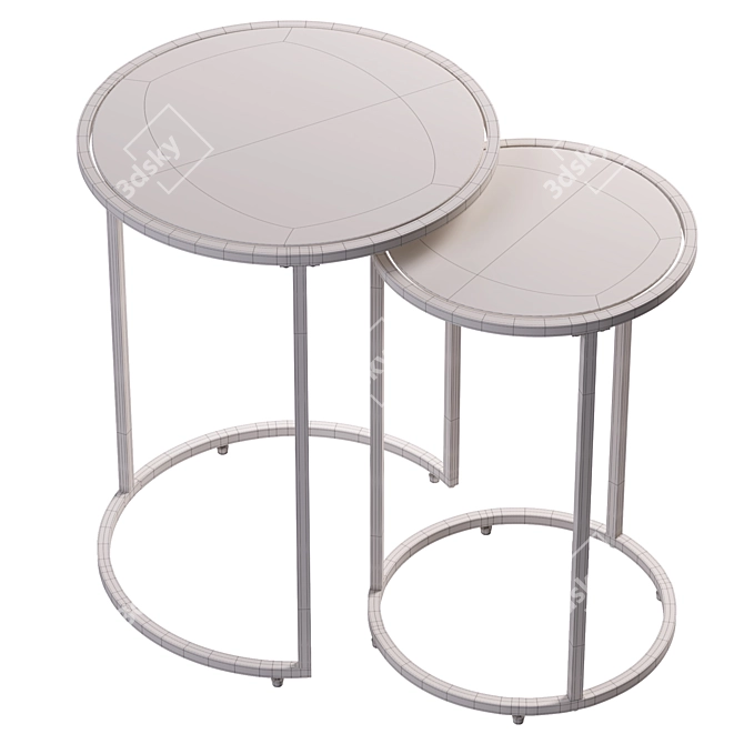 Modern Round Nesting End Tables 3D model image 5