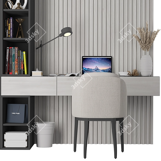 Sleek Office Workstation: 2600x2980x520mm 3D model image 3