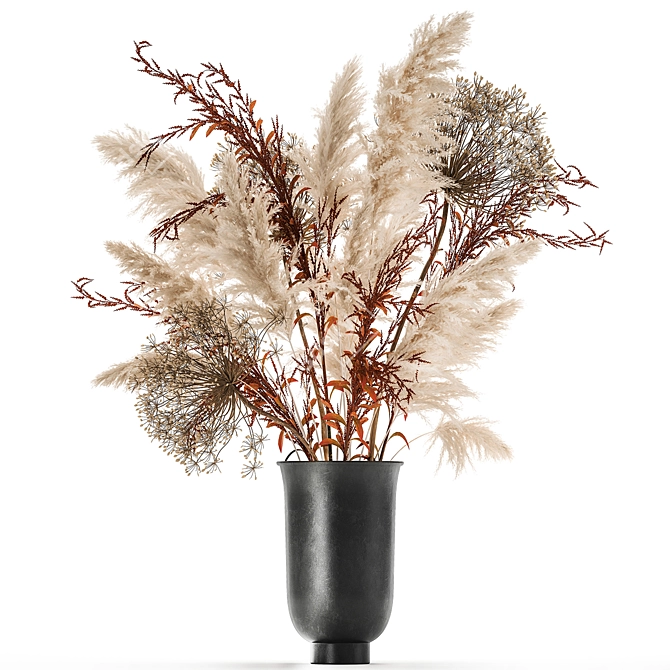 Elegant Dry Reed Bouquet 3D model image 1