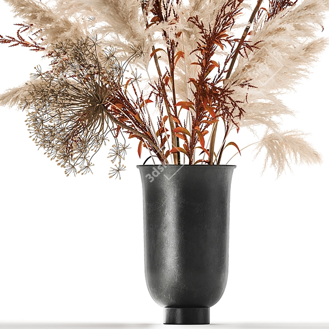 Elegant Dry Reed Bouquet 3D model image 2