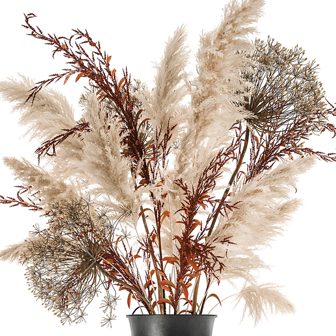 Elegant Dry Reed Bouquet 3D model image 3