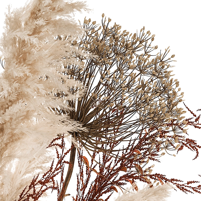 Elegant Dry Reed Bouquet 3D model image 4