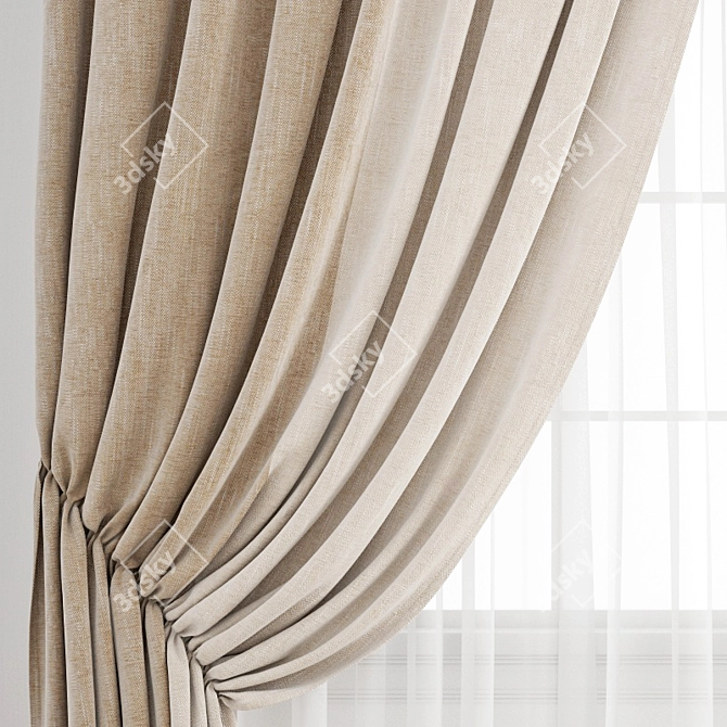 Poly Model Curtain Set 3D model image 3