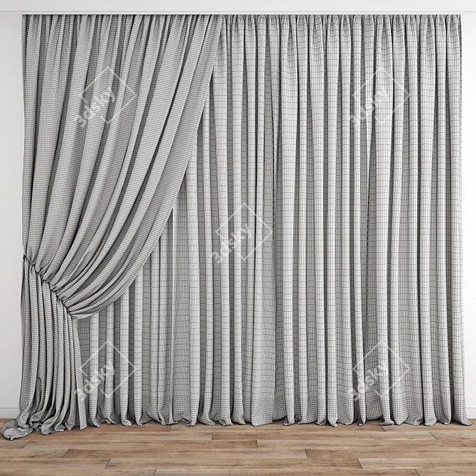 Poly Model Curtain Set 3D model image 4