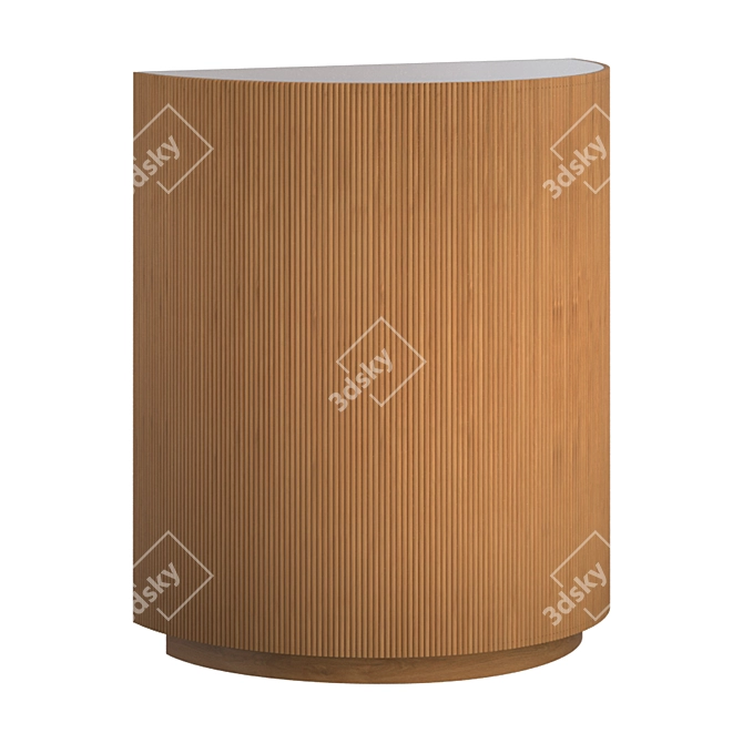 Silvia Oak and Rattan Bar Cabinet 3D model image 1